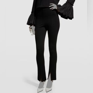 MeimeiJ Black Ponte High Rise Italian Stretch Slit Cuff Bootcut Ankle Pants XS